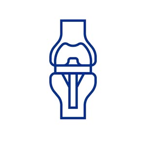 knee replacement surgery thin line icon, sign, symbol, illustation, linear concept, vector joint replacement icon