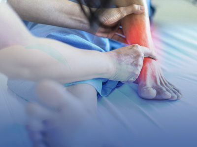 Provider holding injured foot